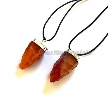 Carnellian Natural Pendulum Shape Necklace