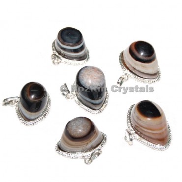 Black Agate Eye Pendants