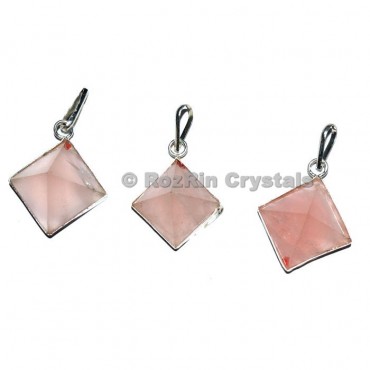 Rose Quartz Pyramid Pendant