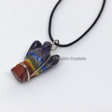 Chakra Bonded  Wrap Angel Pendant