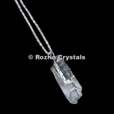 Crystal Quartz Electroplated Pendant