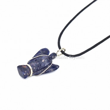 Sodalite Wrap Angel Pendant