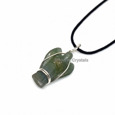 Green Aventurine Wrap Angel Pendant