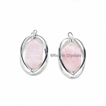 Rose Quartz Faceted Double Pyramid Pendant