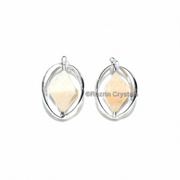 Cream MoonStone Double Pyramid Pendant