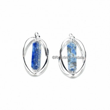 Lapis Double Point Cage Pendant