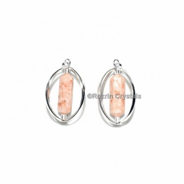 Sunstone Double Point Cage Pendant