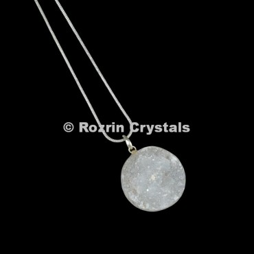 Crystal Druzy Disc Pendants