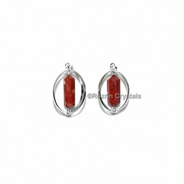 Red Jasper Double Point Cage Pendant