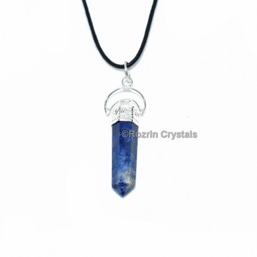 Sodalite With Moon Pencil Pendant