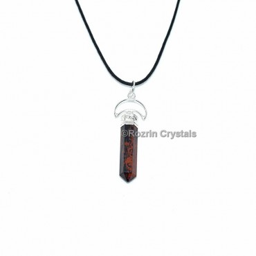 Mahogany Obsidian with Moon Pencil Pendant