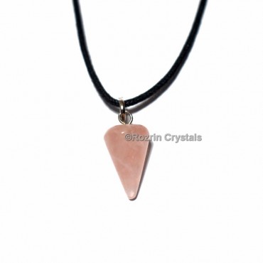 Roze Quartz Cone Shape Pendant