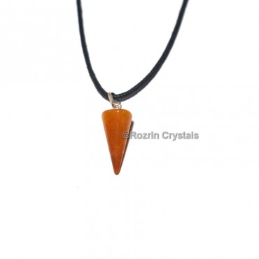 Peach Aventurine Cone Shape Pendant