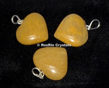 Yellow Jasper Heart Pendants