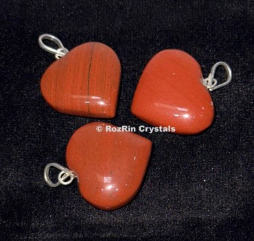 Red Jasper Heart Pendants
