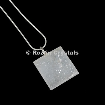 Crystal Druzy Square Pendants