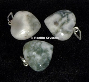 Tree Agate Heart Pendants