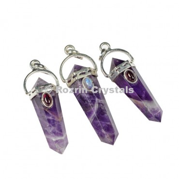 Amethyst Double Point Pendants