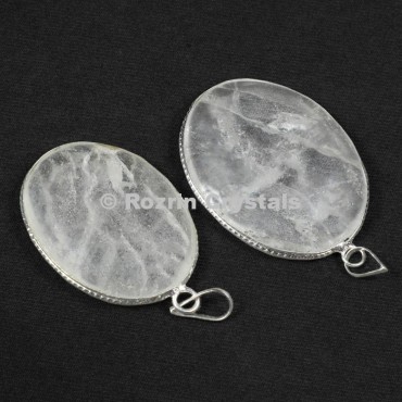 Crystal Quartz Oval Pendants