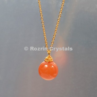 Carnelian  Ball Necklace