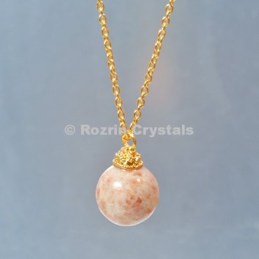 Sunstone  Ball Necklace