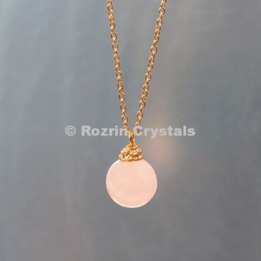 Rose Quartz  Ball Necklace