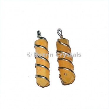 Yellow Aventurine Pencil Wrap Pendant