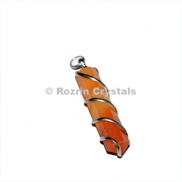 Carnelian pencil Wrap pendant