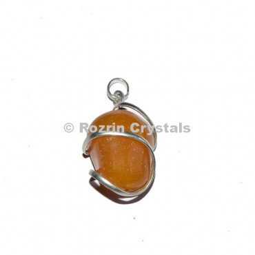 Yellow Onyx Tumbled Wrap Pendant