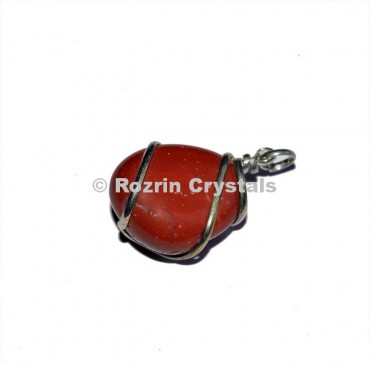 Red Jasper Tumbled Wrap Pendants