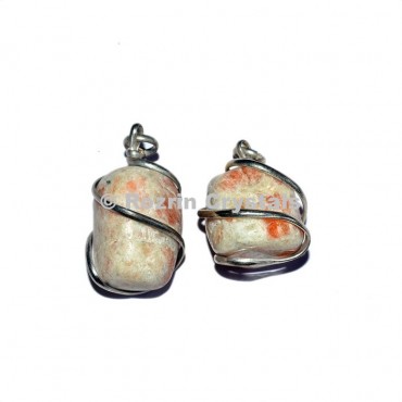 Sunstone Tumbled Wrap Pendants