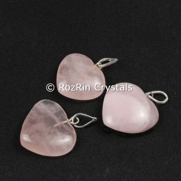 Rose Quartz Heart shape Pendants