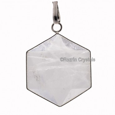 Crystal Quartz Hexagone Pendants