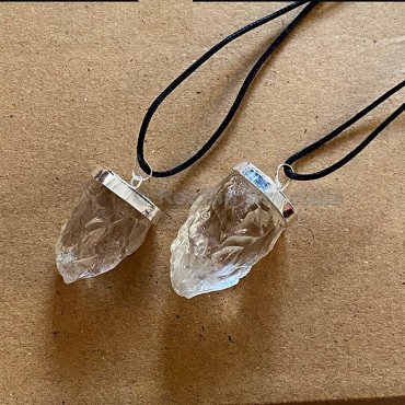 Crystal Quartz Natural Pendulum Shape Necklace
