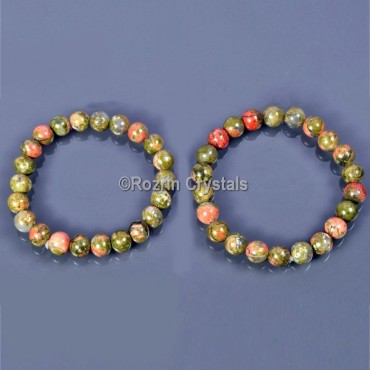 Unakite Fancy Gemstone Bracelet