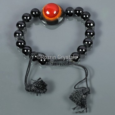 Black Jasper With Agate Eye Power Energy Bracelet