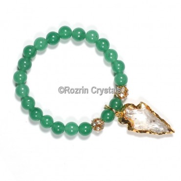 Green Aventurine With Arrow Bacelets