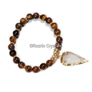 Yellow Tiger Eye with Arrow Healing Gemstone Bracelet