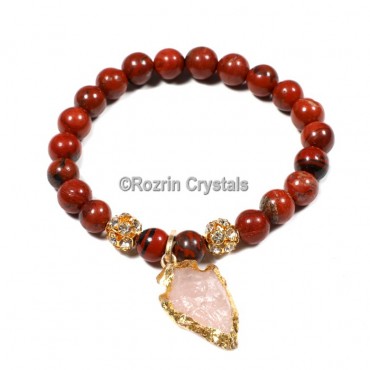 Red Jasper with Arrow Power Healing Gemstone Bracelet