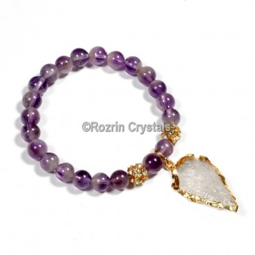 Amethyst With Arrow Power Healing Bracelet