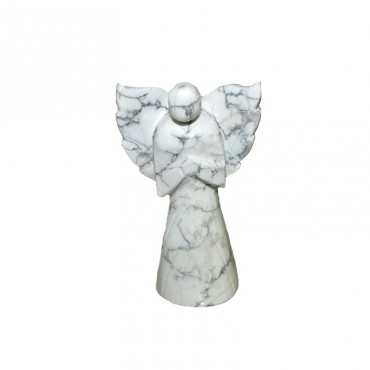 Natural Hand carved Howlite Angel