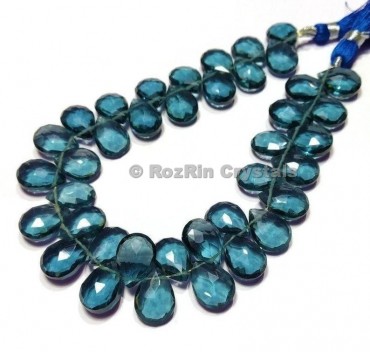 High Quality London Blue Topaz Quartz Faceted Briolettes Beads,London Blue Topaz Quartz Beads