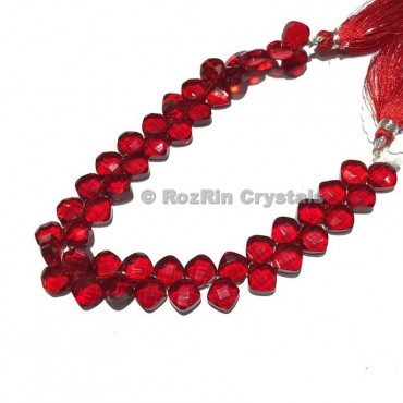 High Quality Red Ruby Quartz Faceted Cushion Briolettes Beads,Ruby Quartz Beads
