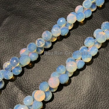 High Quality,Opalite Quartz Gemstone Faceted Onion Shape Briolette Beads