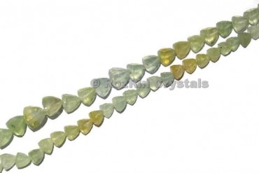 Natural Prehnite Faceted Trillion Briolette Beads Natural Prehnite Beads Natural Prehnite Gemstone Beads