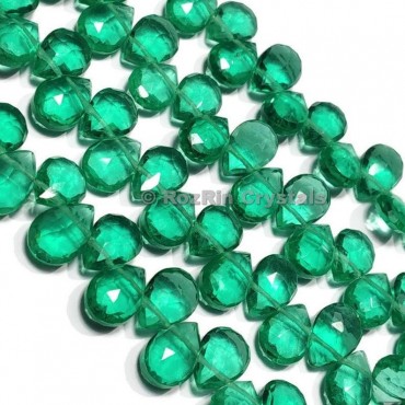 Top Quality Emerald Gemstone Quartz Faceted Pear Briolettes Beads,Emerald Quartz Beads,Emerald Quartz Beads