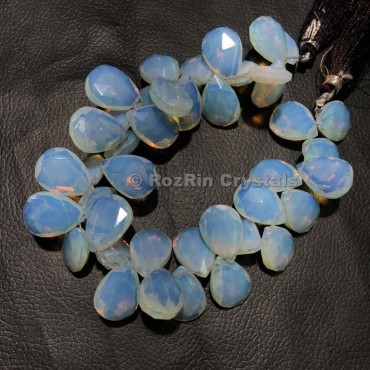AAA Quality Opalite Quartz Gemstone Faceted Almond Shape Briolette Beads,