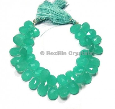 Amazing Quality Aquamarine Quartz Faceted Pear Briolettes Beads  