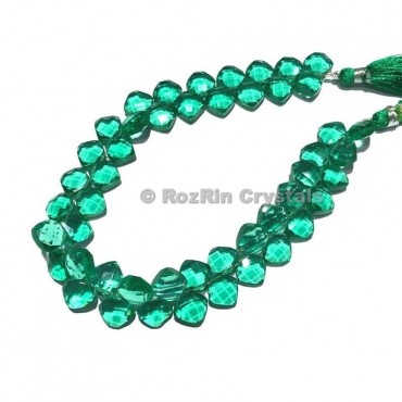 Amazing Quality Emerald Quartz Gemstone Faceted Square Briolettes Beads