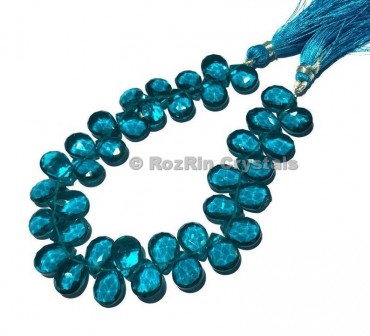 Amazing Quality London Blue Topaz Gemstone Quartz Faceted Pear Beads